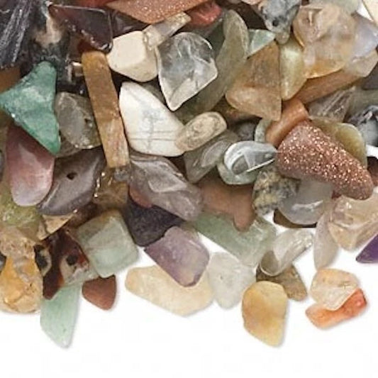 Mixed Gemstone Undrilled Chips Embellishment, 50g