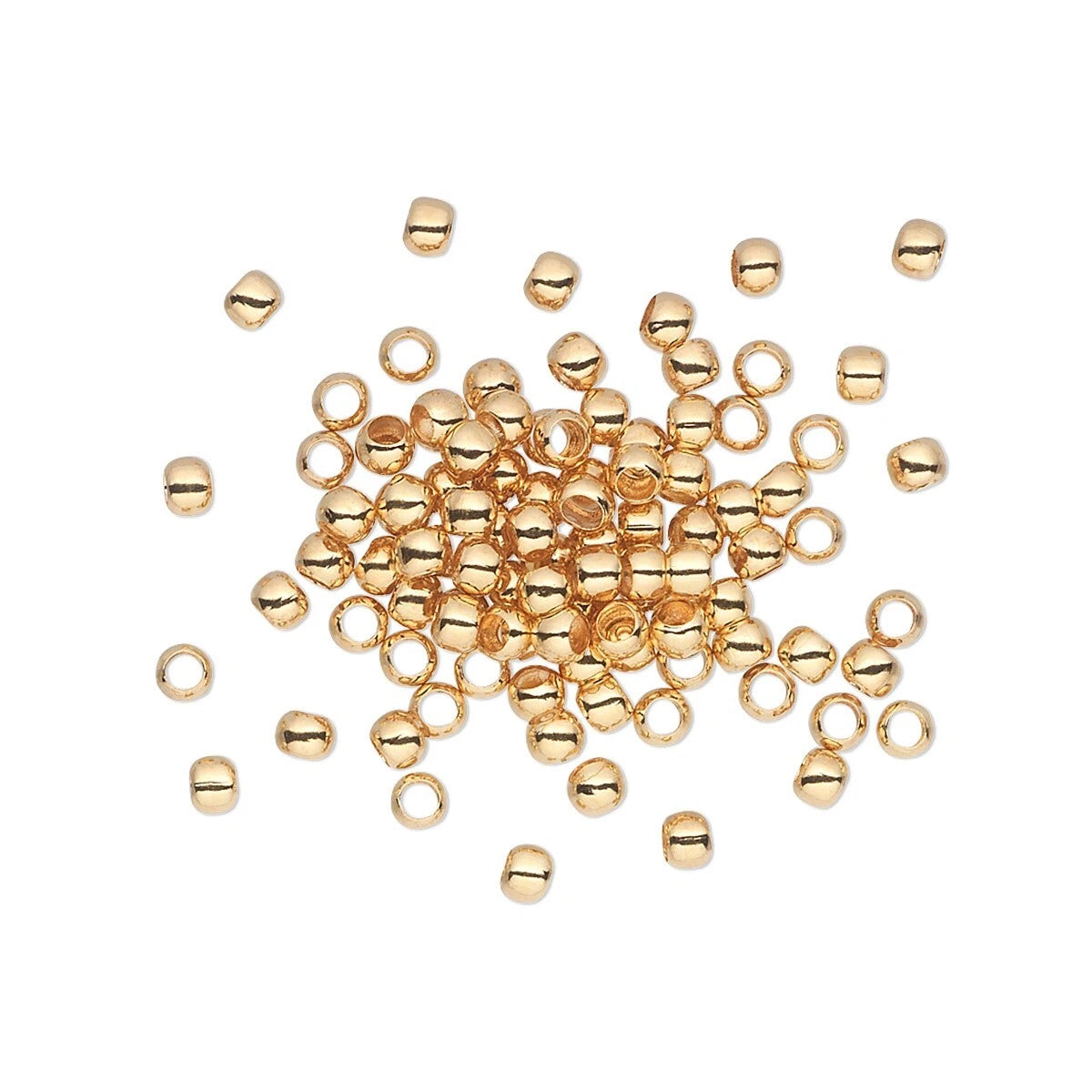 Gold Plated Brass Micro Round Spacer Beads, 2.5mm, 100 pcs