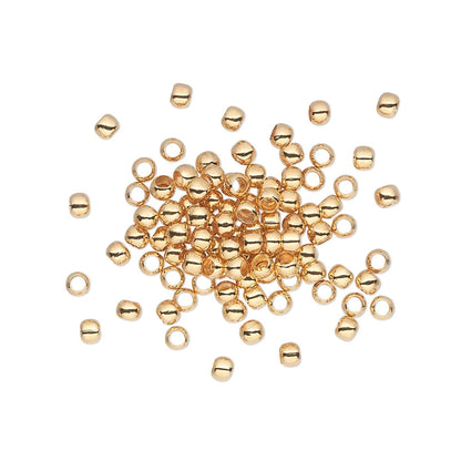 Gold Plated Brass Micro Round Spacer Beads, 2.5mm, 100 pcs