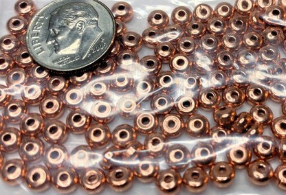 Copper Plated Brass Smooth Heishi Spacer Beads, 4.5x2.4mm, 144 pcs