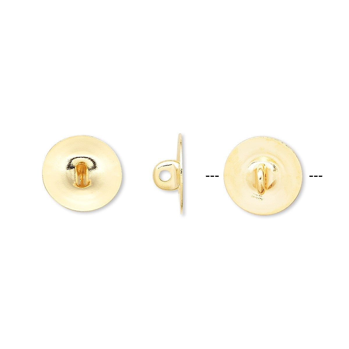 Brass Bond-On Button Backs with Loop 6mm or 10mm - 100 pcs
