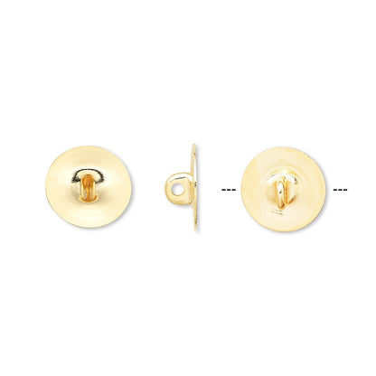 Brass Bond-On Button Backs with Loop 6mm or 10mm - 100 pcs
