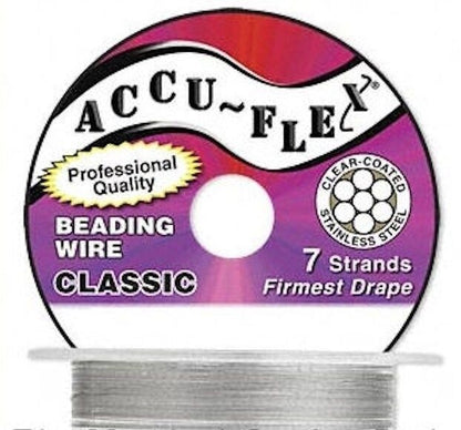 Accu-Flex 7 Strand Clear Beading Wire 0.024" Diameter, 30 Foot Spool
