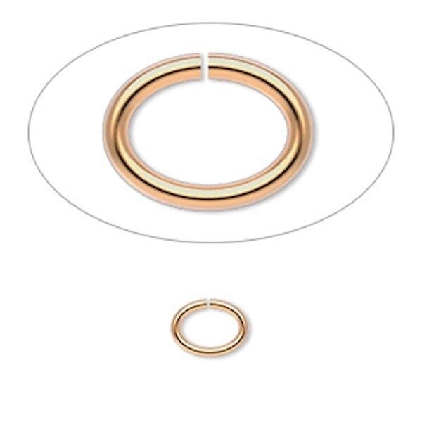 Gold Plated Brass Oval Jump Rings, 18 & 20 Gauge