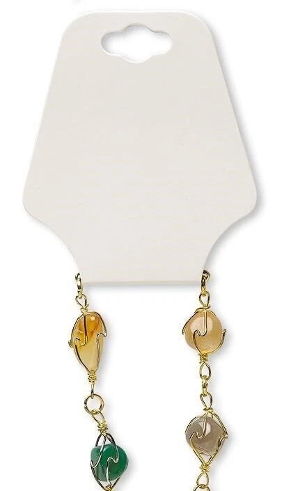 Cream Adhesive Cardstock Necklace & Bracelet Display Cards, 2.5x2 inch, 100 pcs