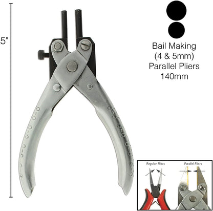 BeadSmith Parallel Bail Making & Wire Wrapping Pliers, 4mm & 5mm Round Tips, 5-1/2 inch