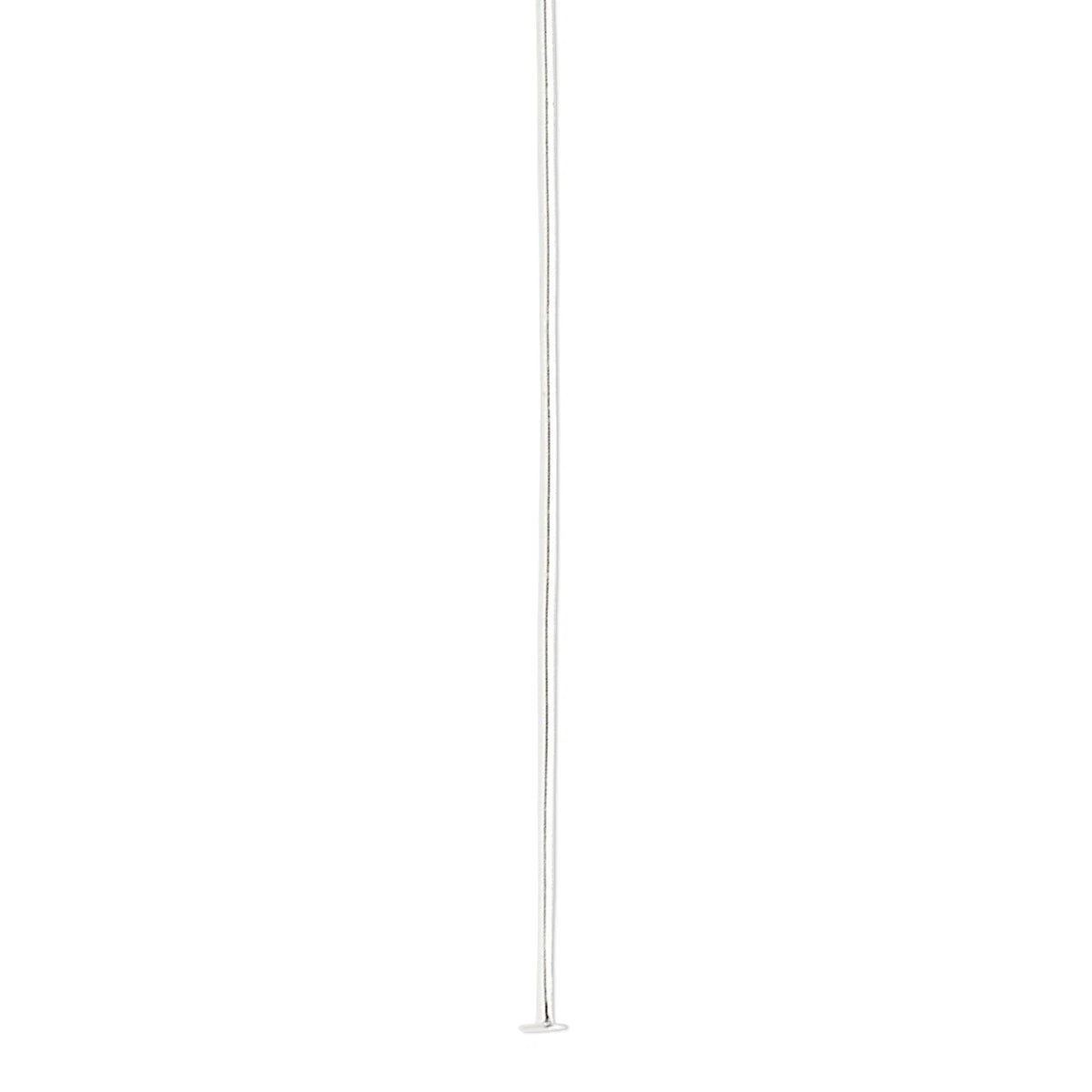 Silver-Plated Brass Head Pins, 2 inch, 21 Gauge, 100 pcs
