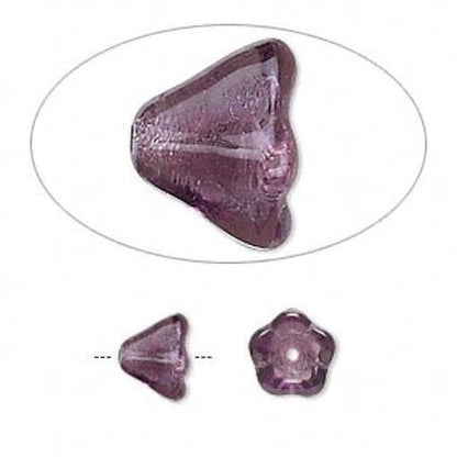Czech Pressed Glass Bell Cone Flower Beads 8.5x6.5mm - 20 pcs