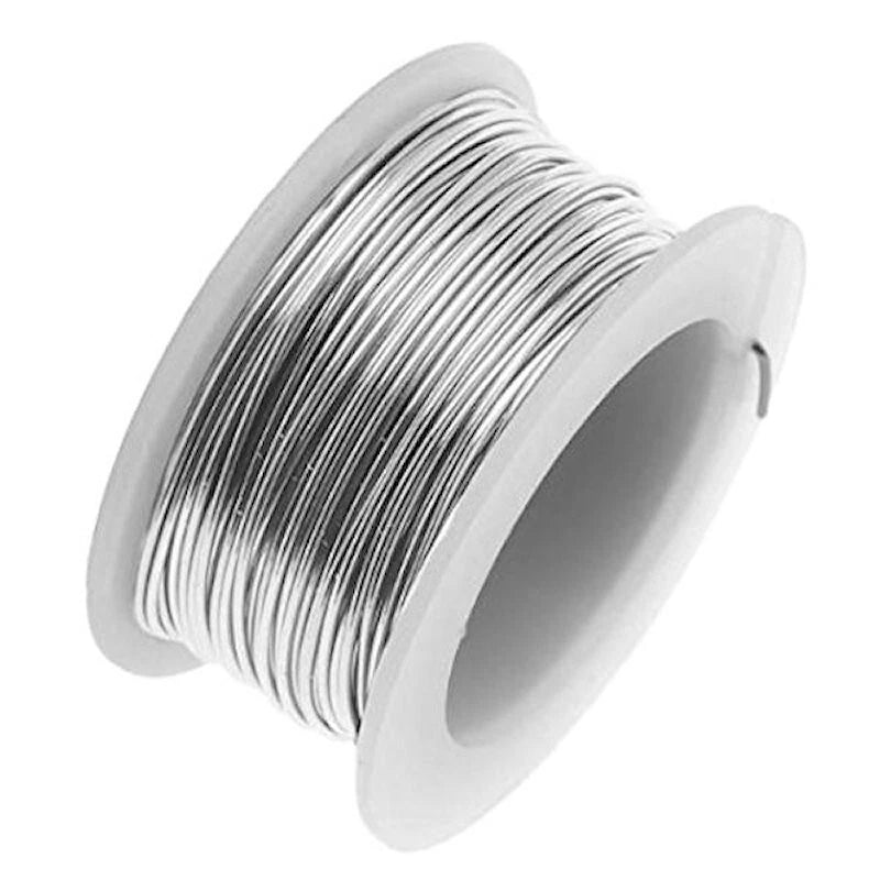 Beadsmith Silver Stainless Steel Round Wrapping Wire, 22 Gauge (0.64mm), 15 yd