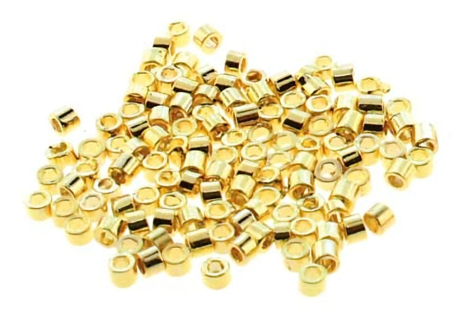 Beadsmith Gold Plated Crimp Tubes, 2x1.5mm, 1/2 oz (approx. 380)