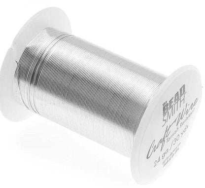 Beadsmith Tarnish Resistant Silver Round Wire, 24 Gauge, 30 Yards
