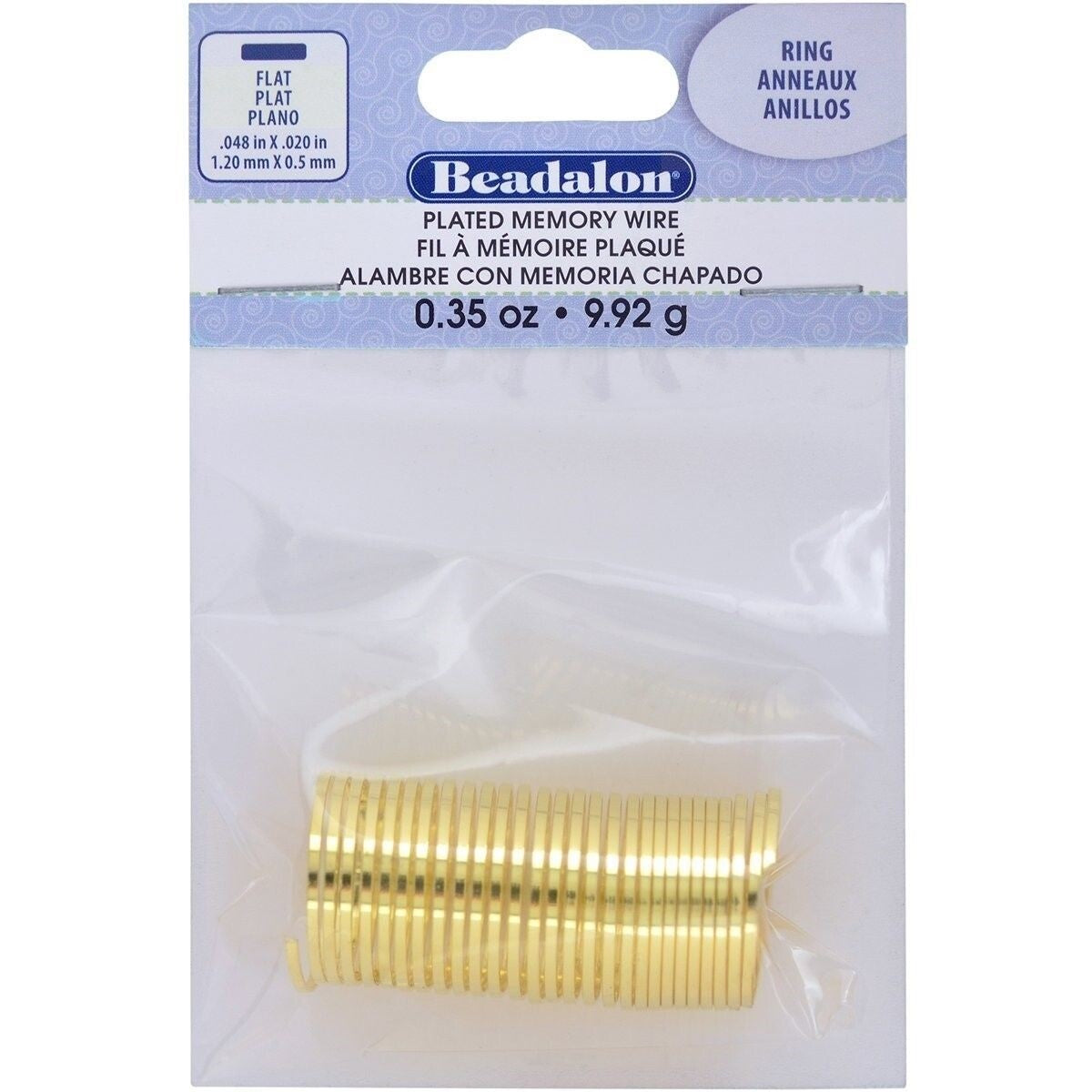Beadalon Flat Ring Memory Wire 3/4 inch, 30-33 Coils, 0.35 oz