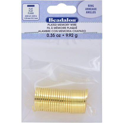 Beadalon Flat Ring Memory Wire 3/4 inch, 30-33 Coils, 0.35 oz