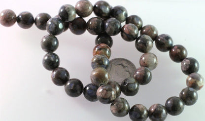 Natural Blue Riolita Round Gemstone Beads, 10mm - 1 strand