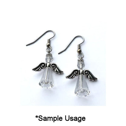 TierraCast Antiqued Silver Angel Wing Beads, 21x7x3mm, 2 pcs