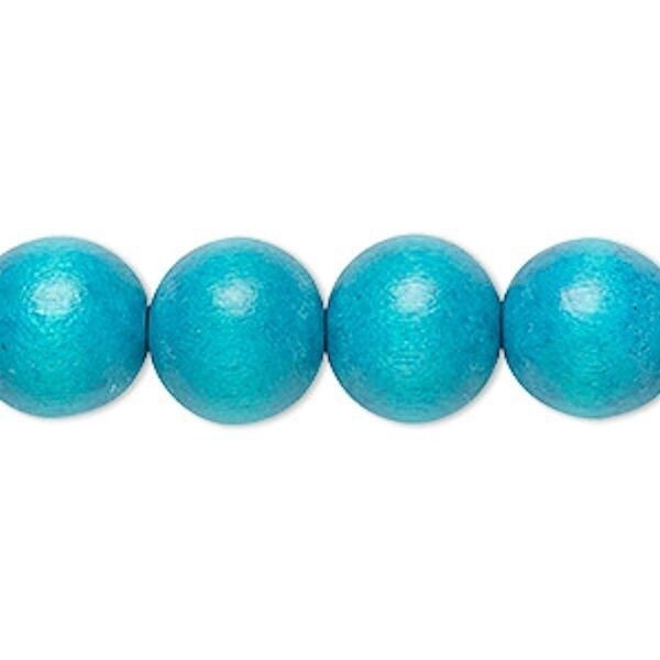 Cheesewood Round Beads, Dyed & Waxed, 11-12mm, 2 Strands, Approx. 70 Beads