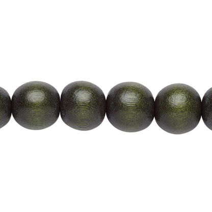 Cheesewood Round Beads, Dyed & Waxed, 11-12mm, 2 Strands, Approx. 70 Beads