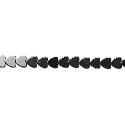 Hemalyke Black 4mm Flat Heart Beads, 1 Strand (approx. 100)