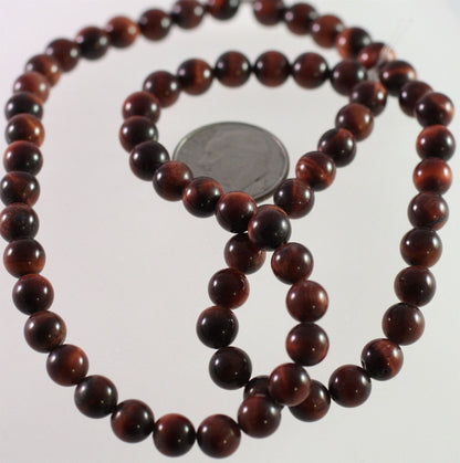 Beads, Red Tiger's Eye (Heated) B Grade 6mm Round, 1 Strand (approx. 67 pcs)