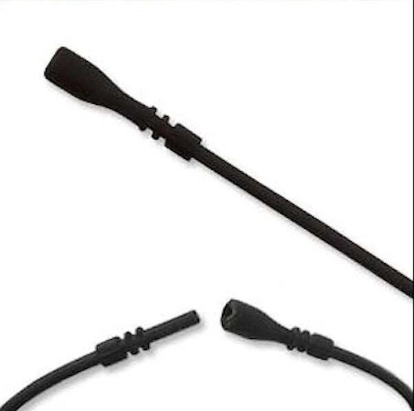 Necklace Cord, Silicone Rubber (20) Black 18" Long with Locking Clasp 2mm Thick