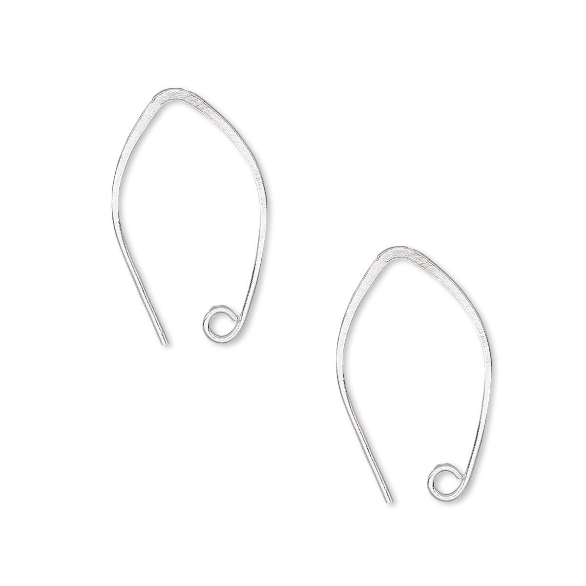 Sterling Silver Hill Tribes 20mm Marquise Ear Wires with Open Loop, 1 Pair