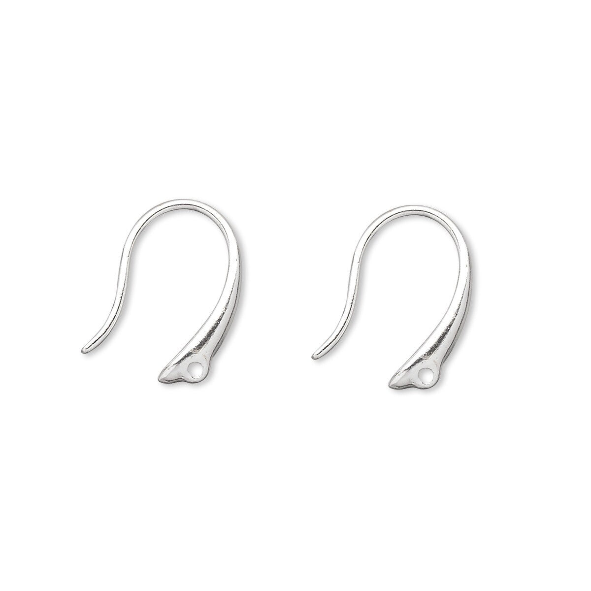 Plated Brass Fancy Fishhook Ear Wires 14mm Closed Loop - 10 pcs
