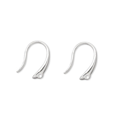 Plated Brass Fancy Fishhook Ear Wires 14mm Closed Loop - 10 pcs