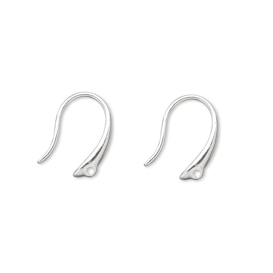Plated Brass Fancy Fishhook Ear Wires 14mm Closed Loop - 10 pcs