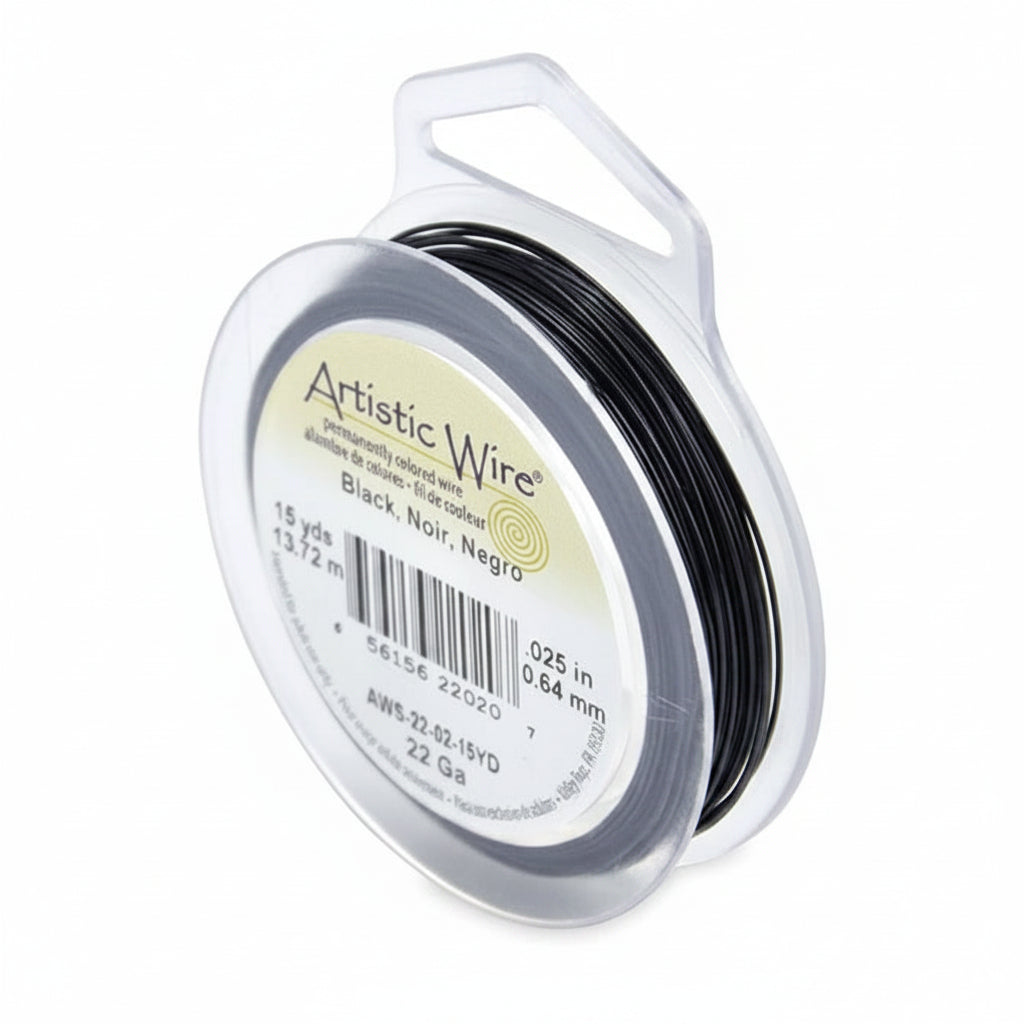 Artistic Wire Black Round Wrapping Wire, 22 Gauge (0.64mm), 15 yd