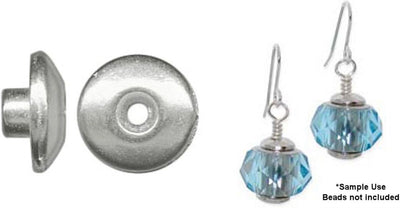 Bead Aligner, 10 Rhodium Plated Pewter 7x4mm Smooth Hole Adapters To Stop Wobble