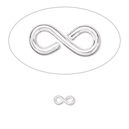 Silver Plated Brass Figure 8 Link Connectors, 7x3mm 20 Gauge - Pack of 100