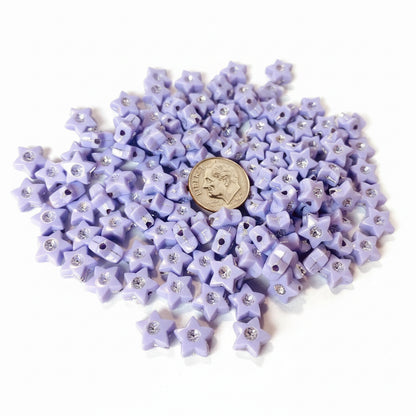 Acrylic Violet Purple Star Beads, 8x8mm, Opaque, 50g