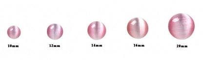 Cat's Eye Fiber Optic Glass Cabochons, Flat Back Round, 10mm to 20mm