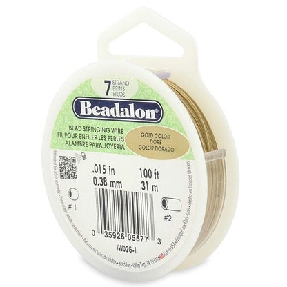 Beadalon 7-Strand Gold Beading Wire 0.015 inch
