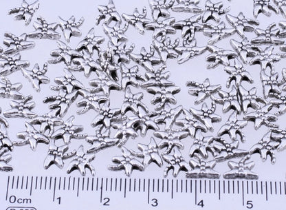 Antiqued Silver Pewter Double-Sided Dragonfly Beads, 8x6mm, 100 pcs