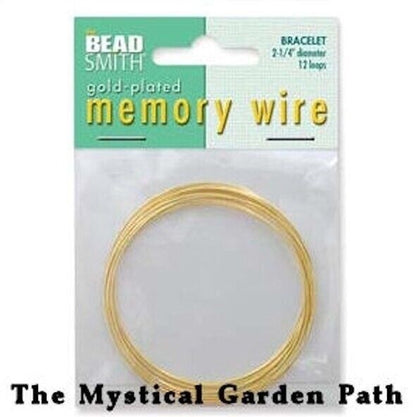 Memory Wire, Gold Plated Bracelet, 2-1/4 Inch Round, 21-22 Gauge