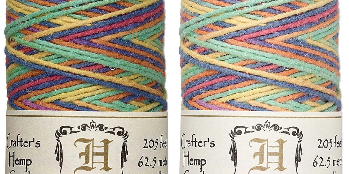 Hemptique Multicolor Polished Hemp Cord, 1mm, 205 Feet - 1 Spool