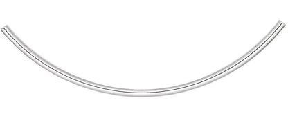 Brass 100x3mm Curved Tube Beads, Silver Plated, 10 pcs