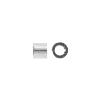BeadSmith Silver Plated Tube Crimp Beads, 2.5x2.5mm 1.3mm ID - Pack of 300