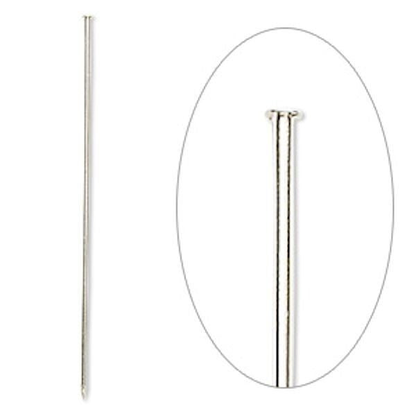 Stick Pins with Clutches, 3 Inch, 18 Gauge, Gold or Silver Plated Brass