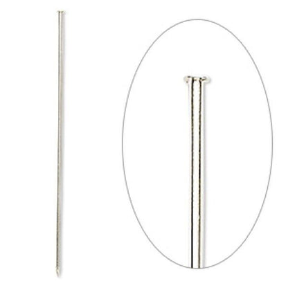 Stick Pins with Clutches, 3 Inch, 18 Gauge, Gold or Silver Plated Brass