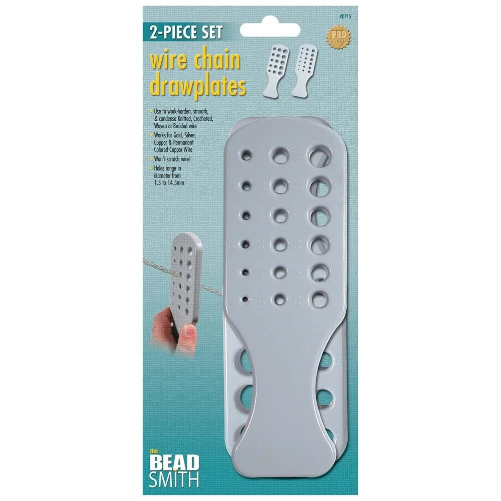 Beadsmith Plastic Draw Plate Set, 2 Piece, 23 Holes 1.5–14.5mm
