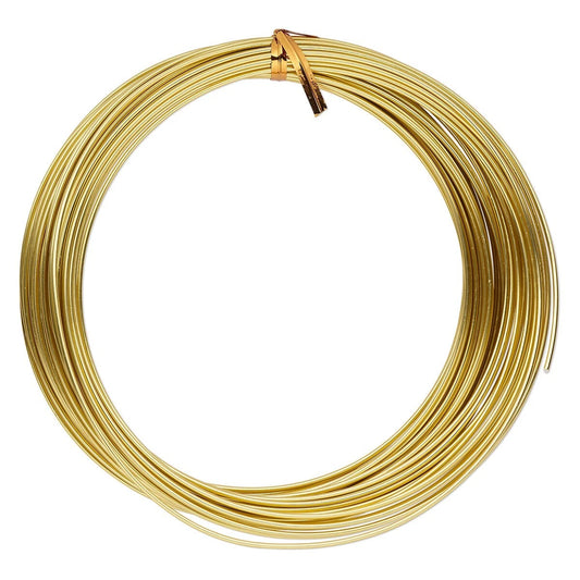 Gold Anodized Aluminum Wire, 14 Gauge (1.5mm), 45 Feet