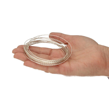 Silver Plated Twisted Square Non-Tarnish Copper Wire, 21 Gauge (0.72mm), 15 Feet