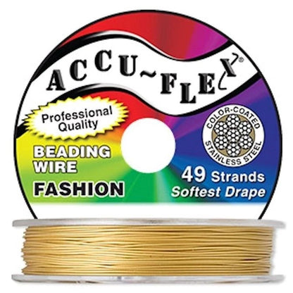 Spool of Accu-Flex beading wire with colorful label