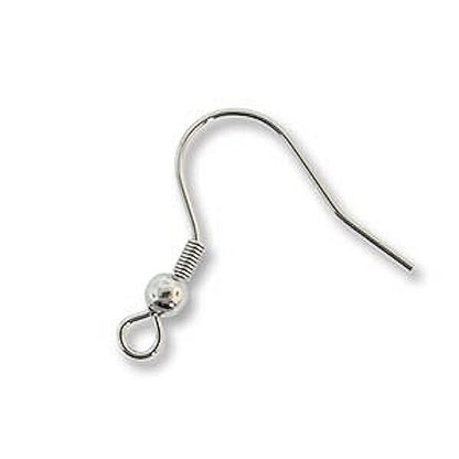 316L Stainless Steel 20mm Fishhook Ear Wires with 3mm Ball & Open Loop, 72 pcs