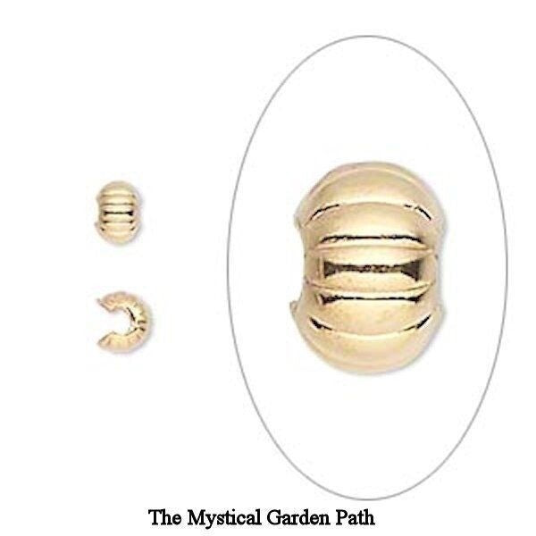 5mm Corrugated Crimp Covers, Brass — Gold, Silver or Black Oxide