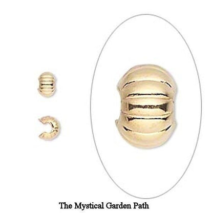 5mm Corrugated Crimp Covers, Brass — Gold, Silver or Black Oxide