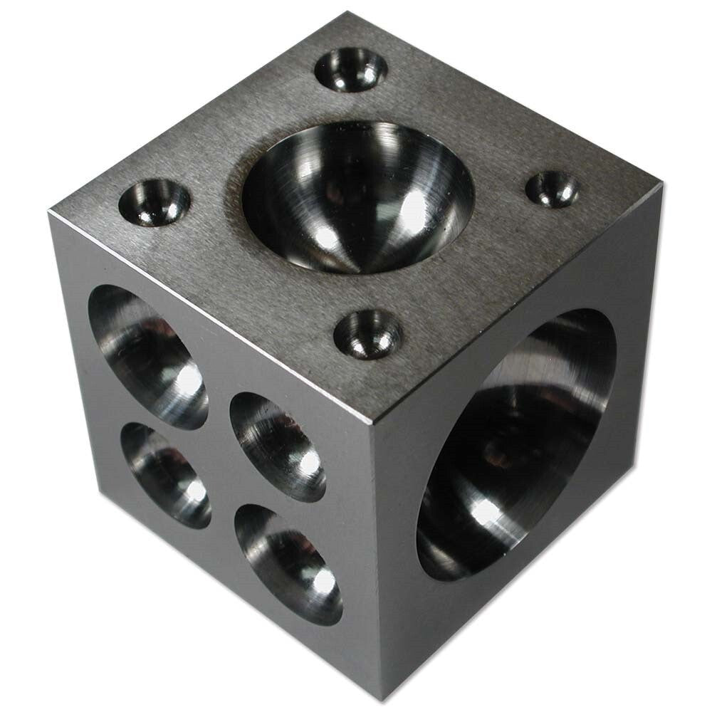 Stainless Steel Doming Block, 6-Surface Cube with Hemispherical Depressions, 2.5 x 2.5 Inch