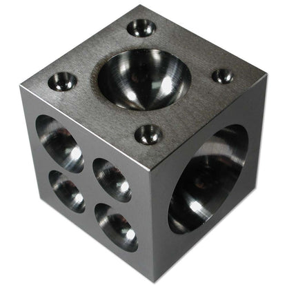 Stainless Steel Doming Block, 6-Surface Cube with Hemispherical Depressions, 2.5 x 2.5 Inch